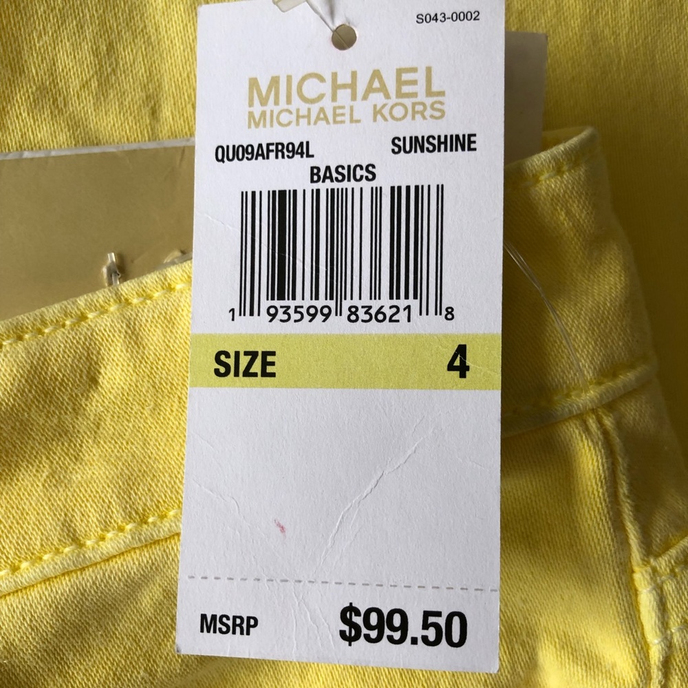 NWT! Michael Kors Yellow Izzy Cropped Jeans - Picture 2 of 4